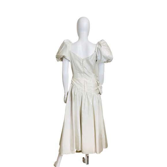 Vintage 1990's Princess Diana Inspired Tea Length Wedding Dress - Picture 6 of 7